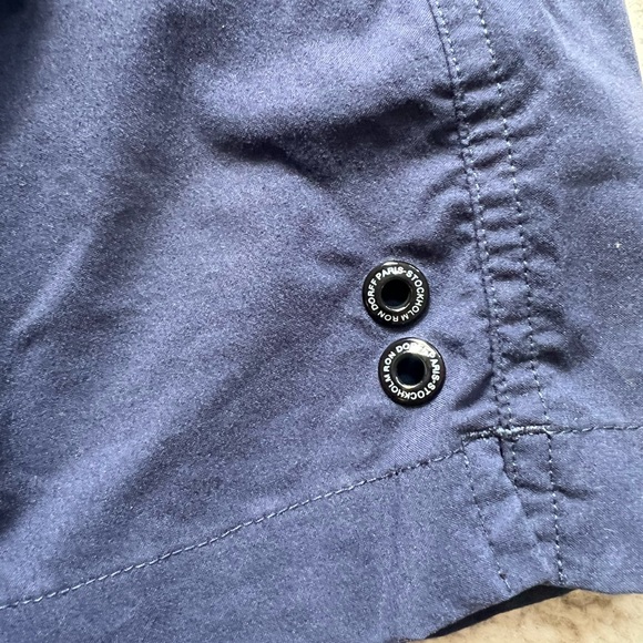 Ron Dorff Navy Blue Men's Swim Shorts with Striped Waistband - Picture 2 of 7